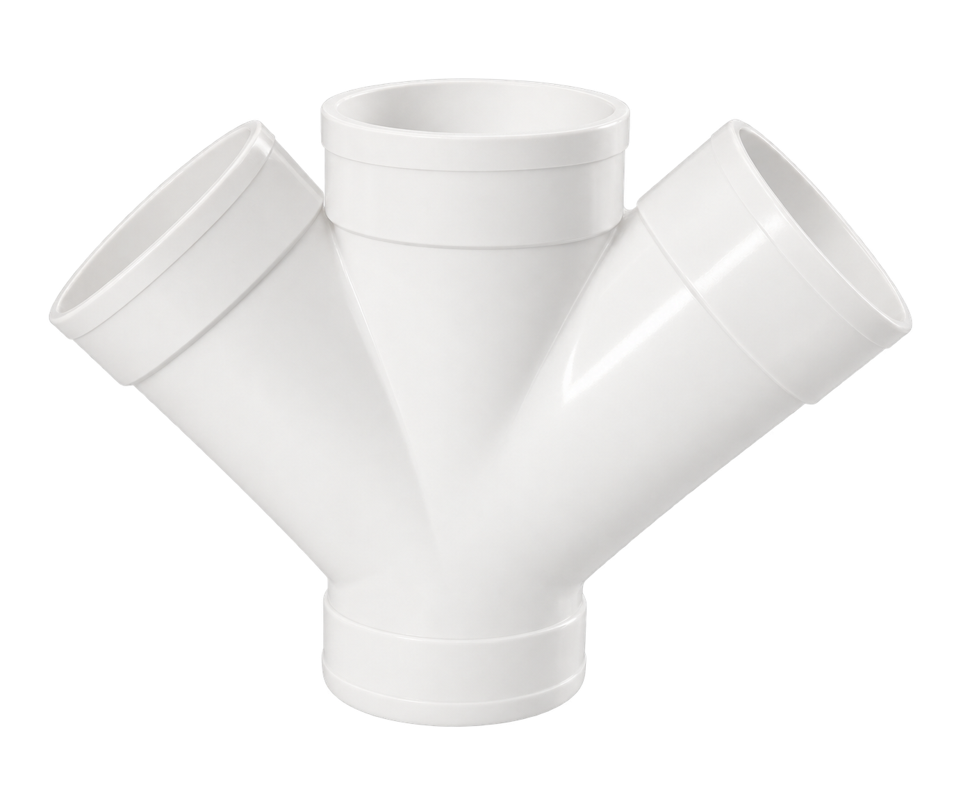PVC-U 45° Welded Reducing Wye Cross